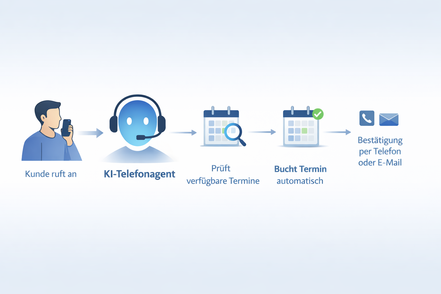 Visualisierung KI-Telefonagent für Terminvergabe